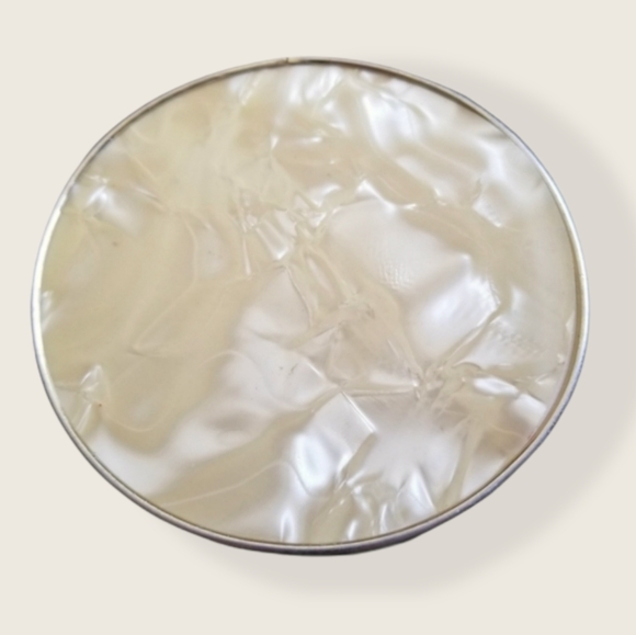 Vintage Compact Mirror Gold Tone Mother of Pearl - Picture 1 of 16